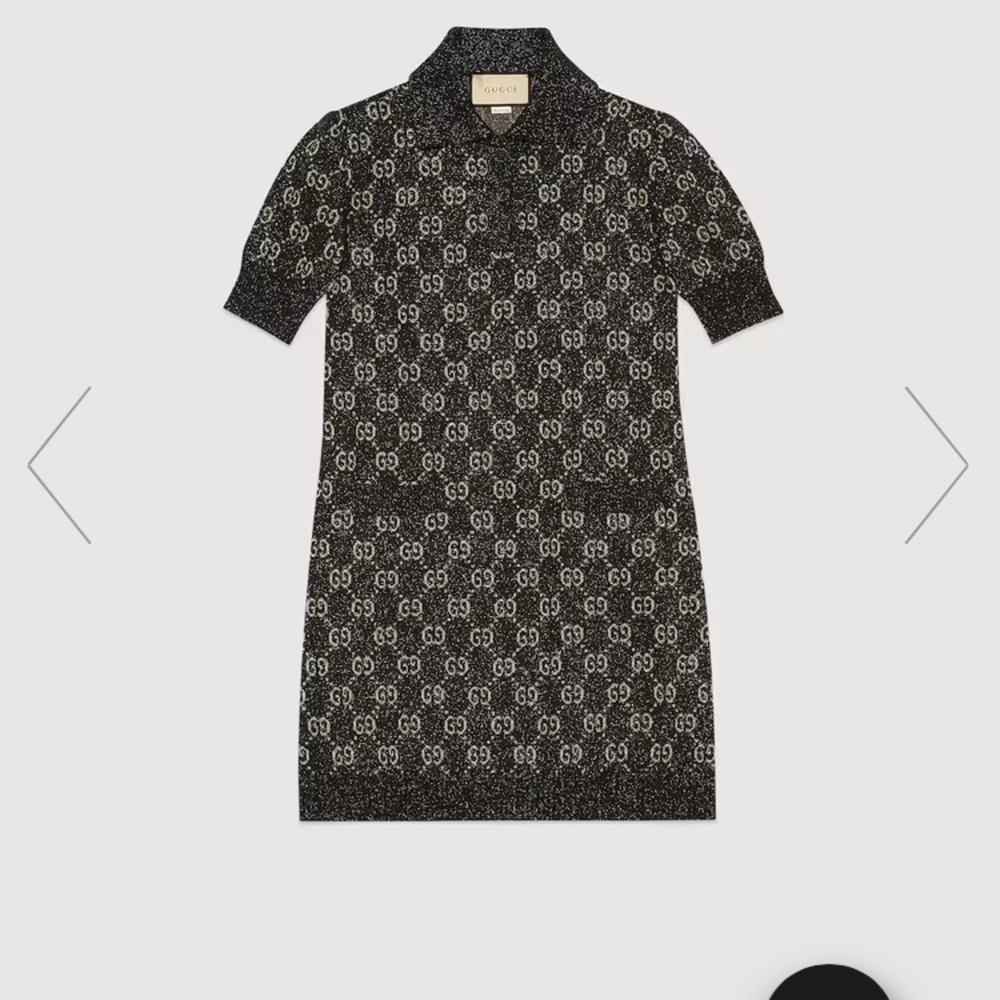 XL LAMÉ GG JACQUARD POLO DRESS